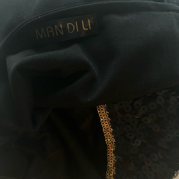 Ibiza vintage beaded black and gold butterfly Sequin mini Dress - Picture 4 of 4